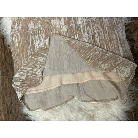 Floreat Anthropologie Crushed Velvet Sheath Dress Size XS Beige Pockets Party - Picture 8 of 11
